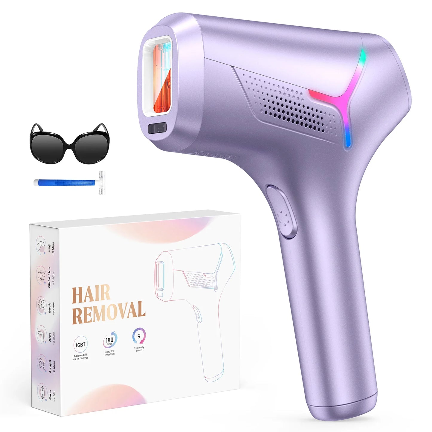 Flashes IPL Hair Removal Body Bikini and Facial Areas Painless Permanent