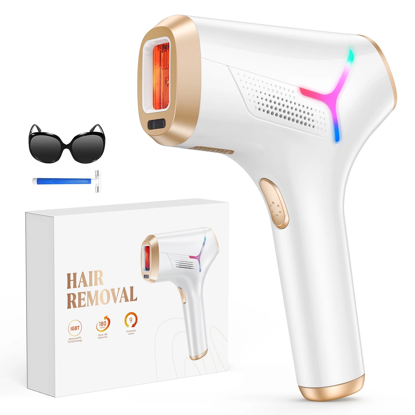 Flashes IPL Hair Removal Body Bikini and Facial Areas Painless Permanent
